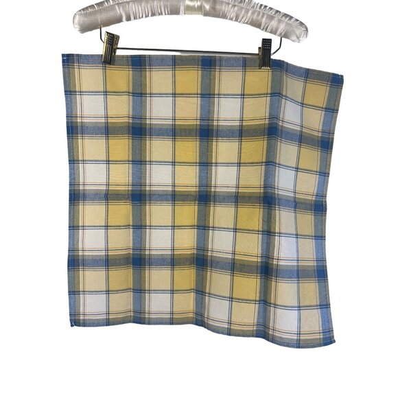 Longaberger Yellow & Blue Plaid Valance 72" and 4 matching Napkins Cottage Core - Picture 5 of 5